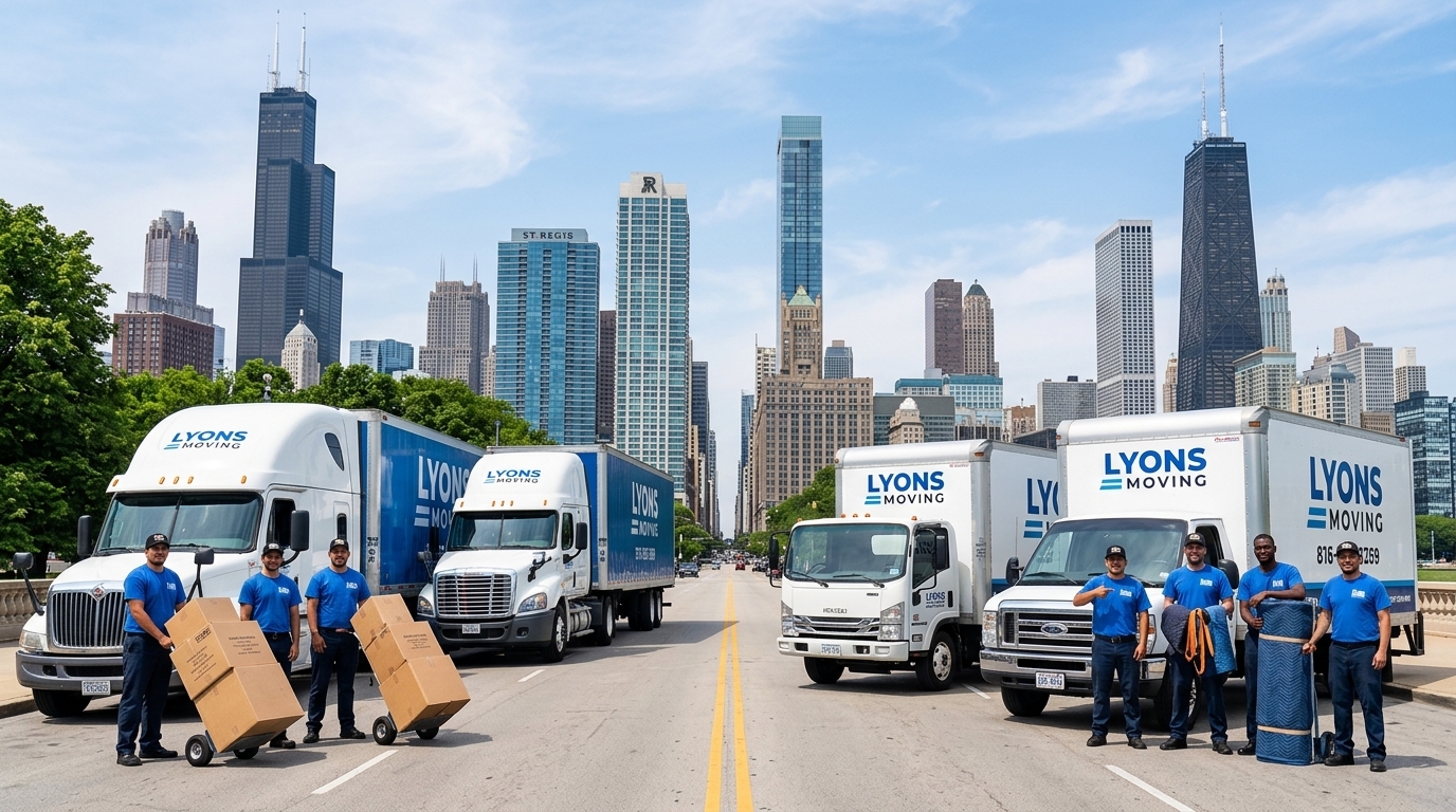 Lyons Moving professional crew loading a moving truck in Chicago, Illinois
